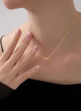 迷你小海豚鲸鱼淡水珍珠钛钢项链女小众甜美高级感百搭新款锁骨链