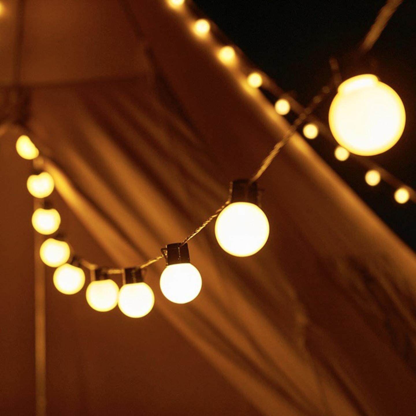 户外露营氛围灯串防水50大灯泡串灯天幕帐篷野营装饰灯阳台庭院