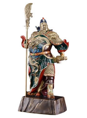 骏澜斋 《忠义盖世》铜关公神像摆件 武财神爷佛像招财工艺礼品