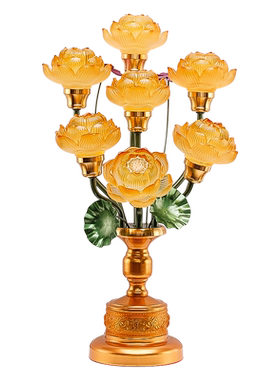 骏澜斋九品琉璃佛前插电长明灯