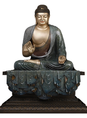 华严三圣纯铜供奉摆件佛像