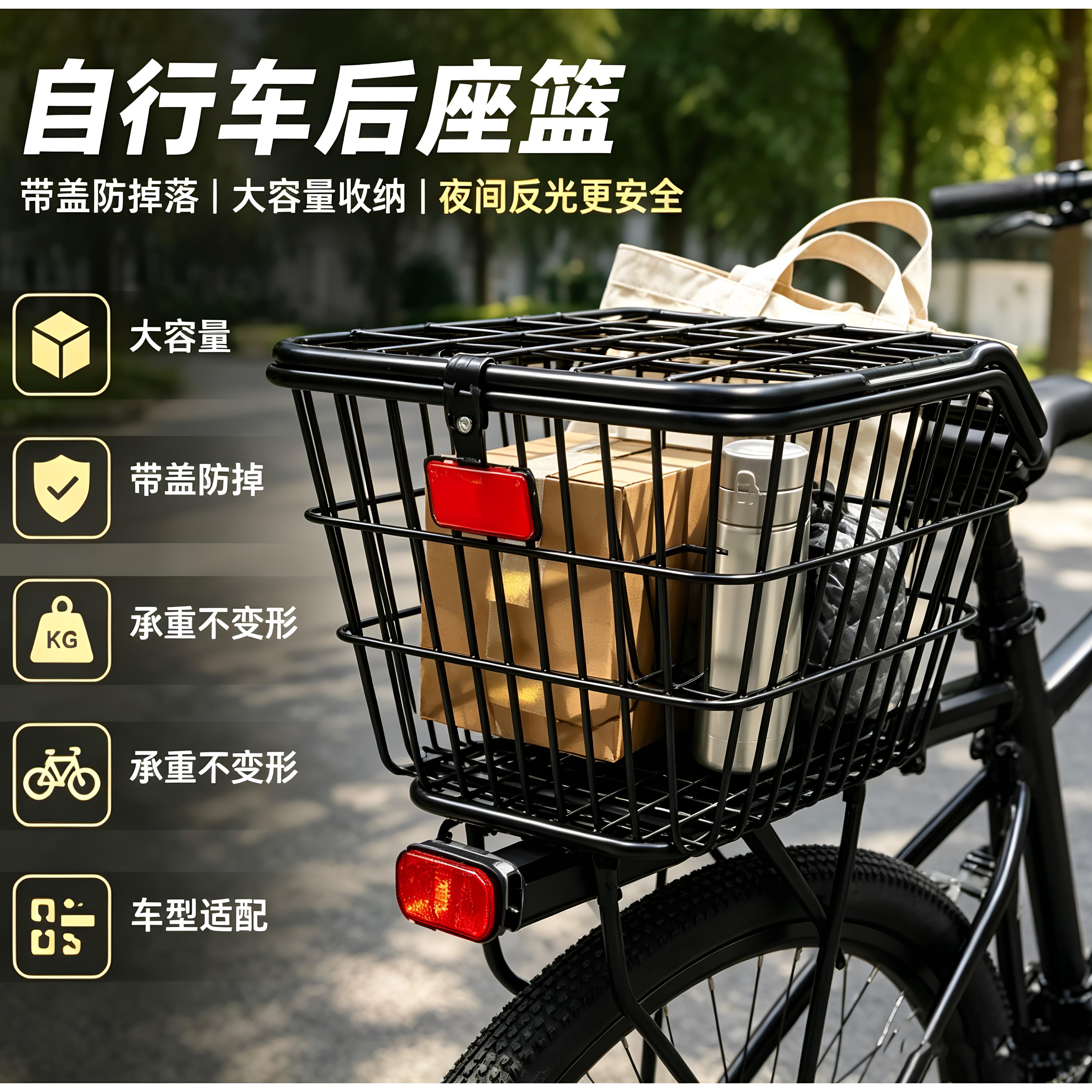 山地车前后车筐后座架置物