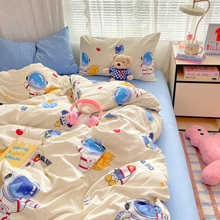 Cartoon Children Washed Type tton ver Piece Single Quilt