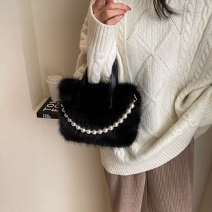 Faux Crossbody Pearl Fur Fox Bag Tote Niche Women Bags