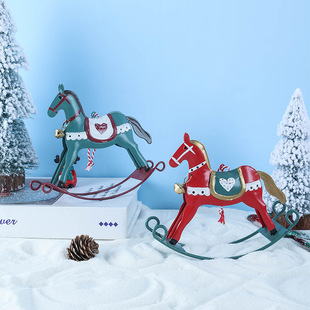 Rocking Iron Horse Creative Decor Handmade Desktop Christmas