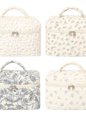 Porle smetic Bag Large Capacity Quilted Small Floral tton St
