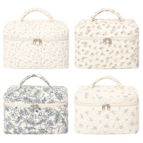 Porle smetic Bag Large Capacity Quilted Small Floral tton St