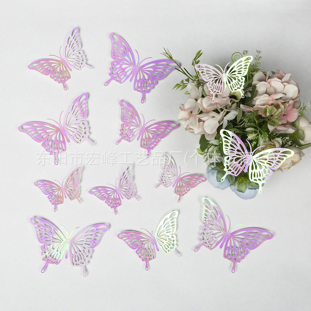 Gold And Silver Hollow Butterfly 3d Wall ers Metal Texture S