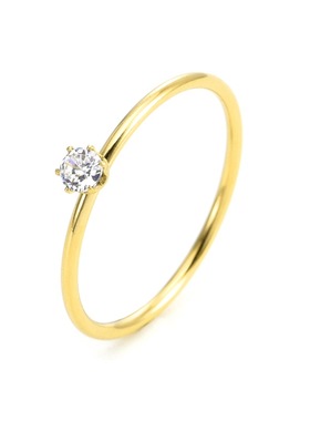 Ins Style Stainless Steel Zircon Ring Simple Titanium Steel