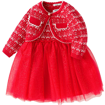 巴拉巴拉童装宝宝衣服婴童连衣裙春秋装套装周岁礼服女童套装裙潮