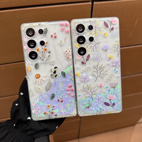 适用于Samsung S26Ultra 韩风花TPU+PC保护套 Galaxy S25Plus S24 S23U手机壳