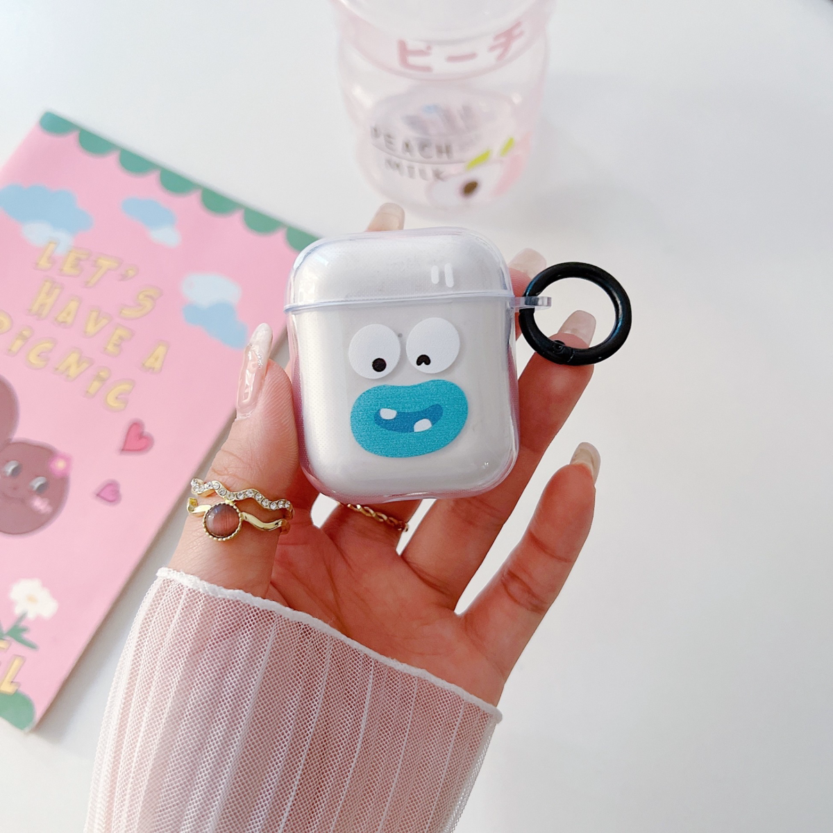惊讶表情适用苹果AIRPODSPRO2二代蓝牙3代IPHONE无线耳机壳第二第三代保护套三代耳机盒小众可爱高级感软壳--