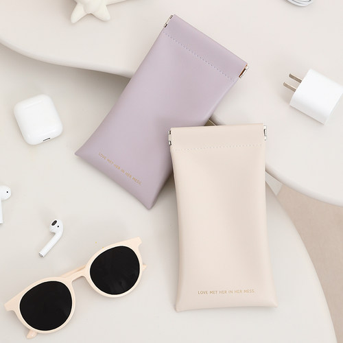 眼镜袋自带眼镜布皮革高级墨镜袋