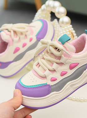 女童棉鞋板鞋运动鞋2025冬季新款儿童大棉鞋女孩保暖休闲二棉童鞋