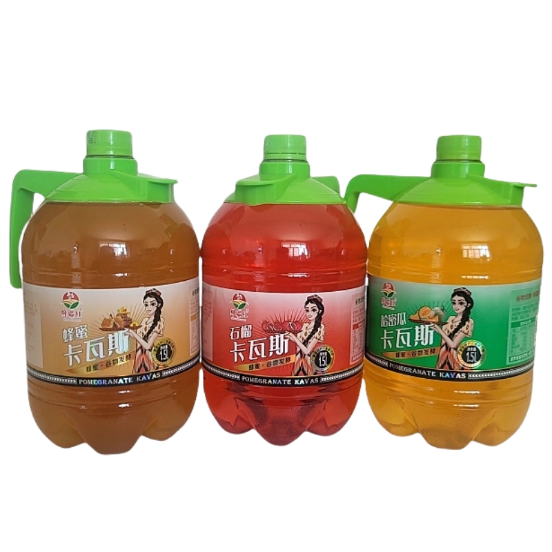 新疆卡瓦斯蜂蜜格瓦斯哈密瓜石榴果味饮料谷物发酵饮品1.5L蜂疆红