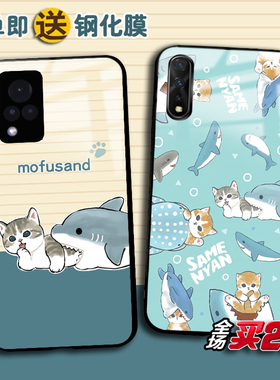 mofusand鲨鱼猫适用OPPO FindX8 7 6 5pro x3lite定制R17 r15x任意机型K11 10X 9s k5 3 A7X手机壳a32 A72 93