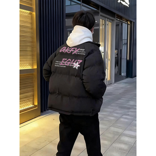 WASSUP黑色轻薄90白鸭绒羽绒服男款冬季美式街头潮牌保暖学生外套