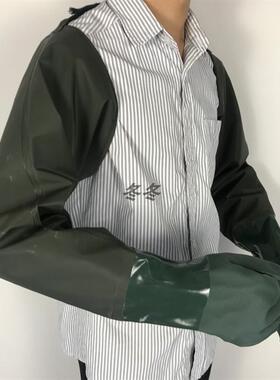 加厚防油防水加长水产工业用耐酸碱耐油耐磨橡胶捕鱼防滑防护手套