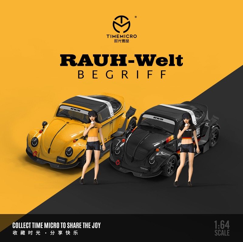 TimeMicro1:64 RWB甲壳虫 素色仿真合金汽车模型收藏车模男生礼物