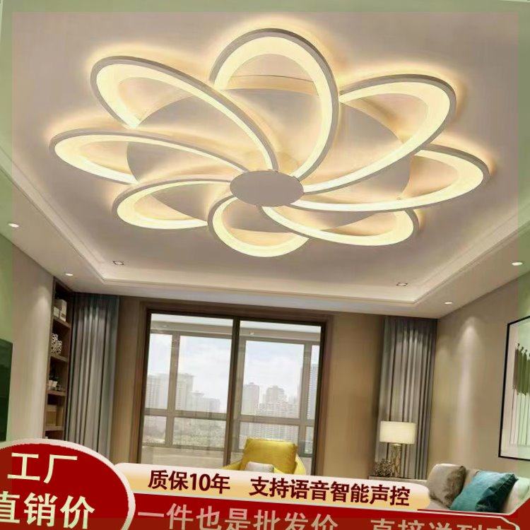 客厅吸顶灯简约现代大气2023网红新款主灯大厅灯卧室房间led灯具_虎窝淘