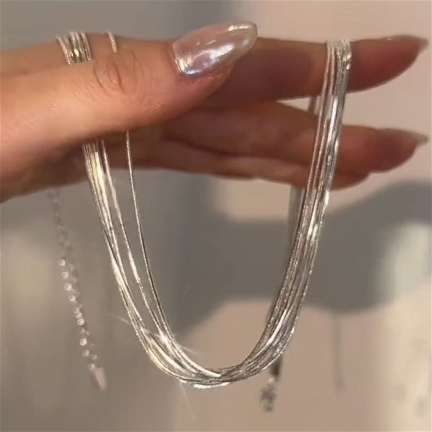 个性多层流苏项链女高级感轻奢小众复古气质锁骨链颈链2025新款爆