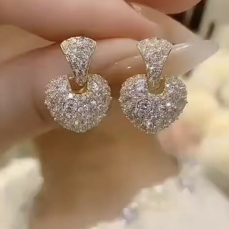 奢华爱心耳环时尚复古网红耳饰