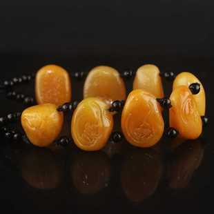 老挝北部田黄石原石手链手串金田黄金冻石和田玉篆刻手工艺品包邮