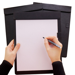 磁扣铁文件夹纸夹板A4皮板夹签单会议黑色夹写字板垫板收银菜单夹