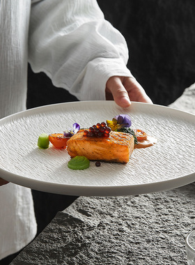 格米厨西餐餐盘家用陶瓷酒店牛排餐盘平盘餐厅圆盘超大盘子商用