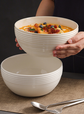 陶瓷汤碗汤盆大号大碗高级感家用2025新款日式汤面碗泡面碗大盆碗