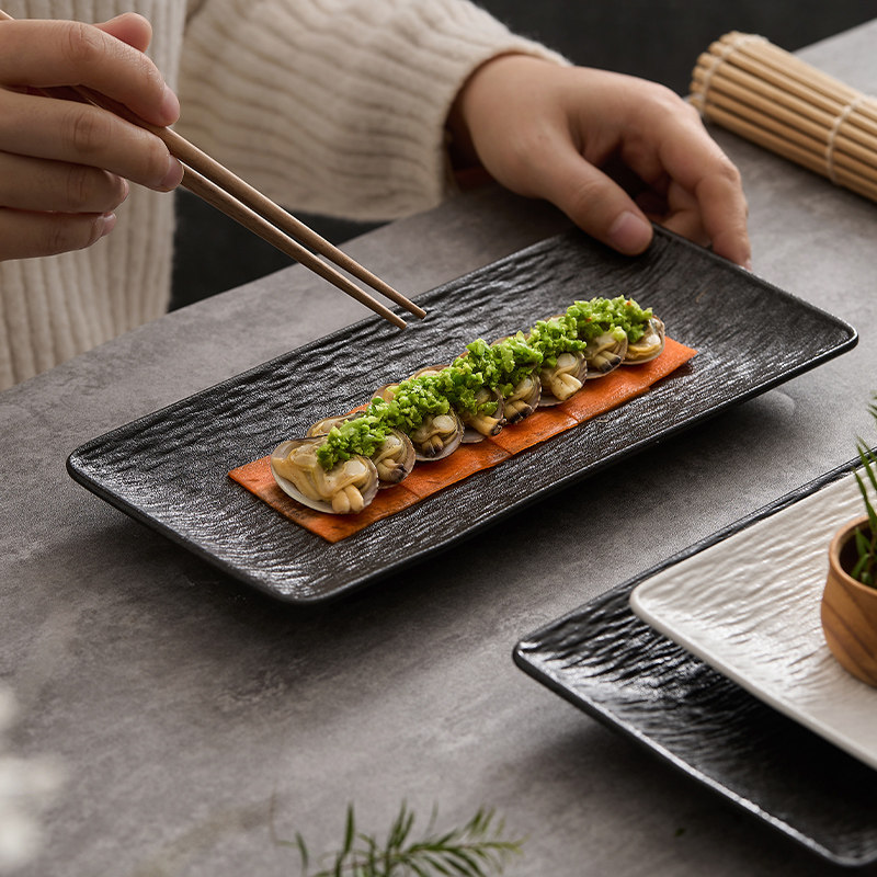 长方形陶瓷寿司盘酒店日料甜品刺身专用盘高级感西餐餐盘家用菜盘,餐饮具,盘,淘宝优惠券,粉丝福利购,淘宝优惠卷