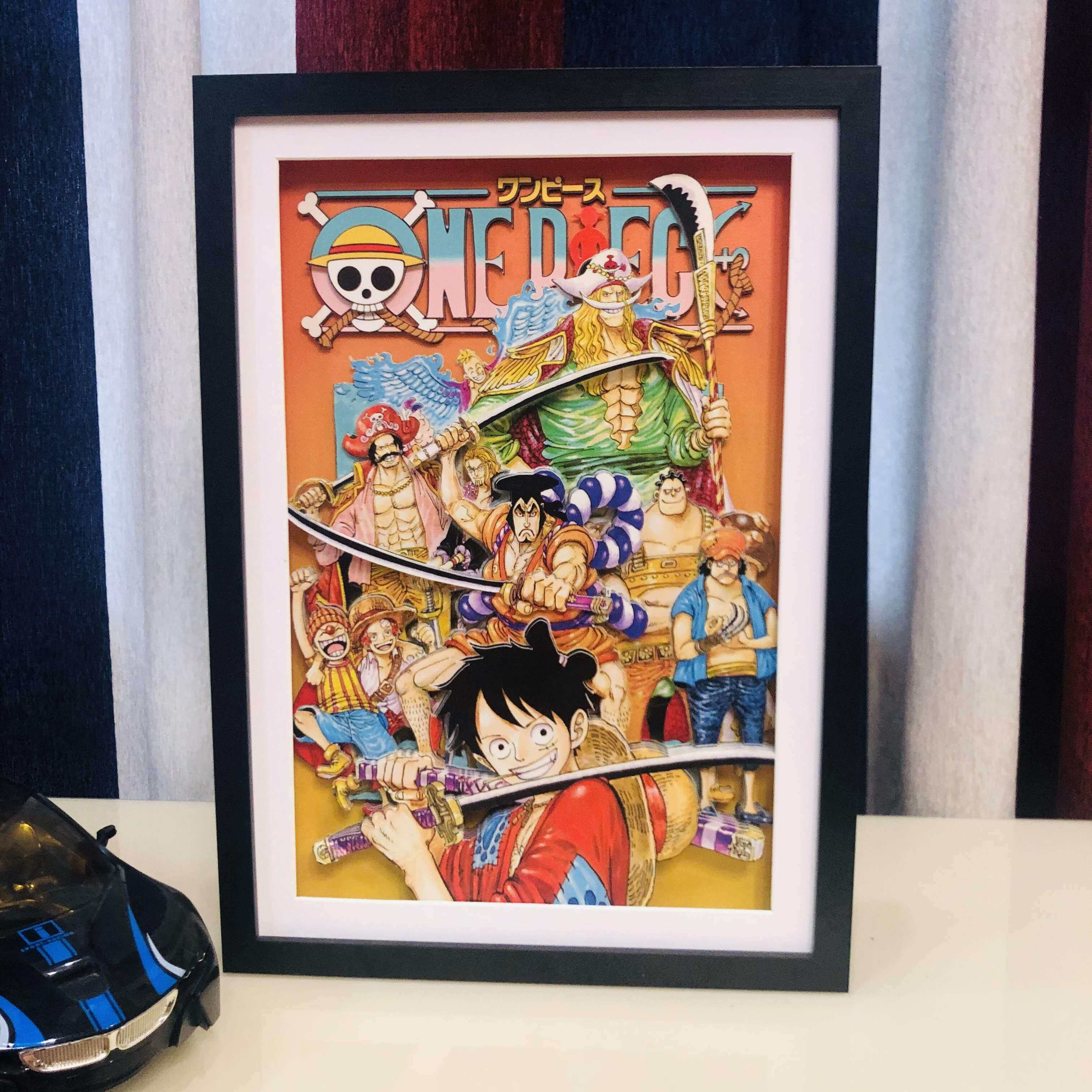 海贼王96卷草帽团海报动漫装饰画创意3d手工纸艺立体画男友礼物