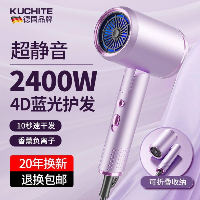 德国吹风机家用蓝光负离子护发大风折叠式风筒风力速干静音电吹