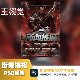 街舞公演/汇演/视觉背景（支持代改）街舞设计海报PSD源文件