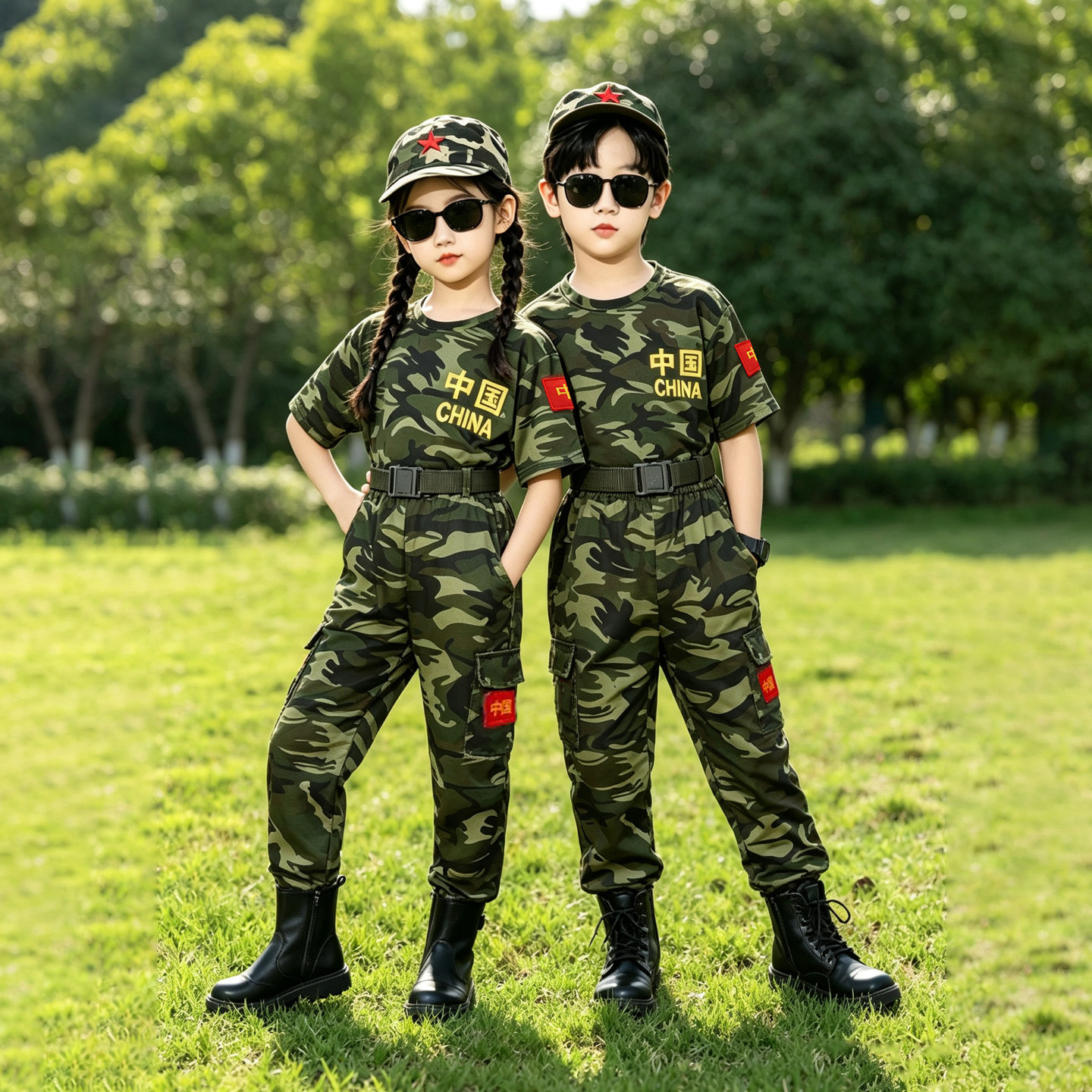 儿童迷彩服套装男童演出服幼儿园小学生军训表演服特种兵服装秋季