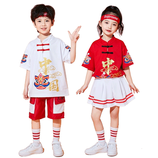 儿童啦啦队演出服中国风套装小学生运动会服装班服幼儿园表演服