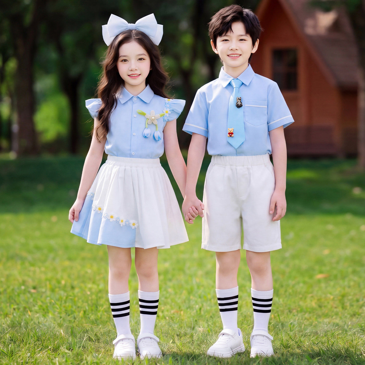 儿童合唱演出服小学生啦啦队服装幼儿园毕业照班服园服舞蹈表演服