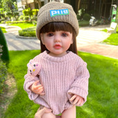 重生娃娃仿真婴儿儿童搪胶玩偶女孩公主洋娃娃玩具粉毛衣2025新款