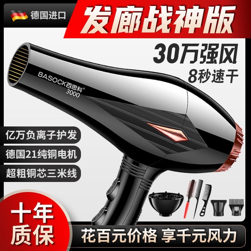 德国电吹风机发廊专用大功率3000用家用速干护发负离子W理发店专
