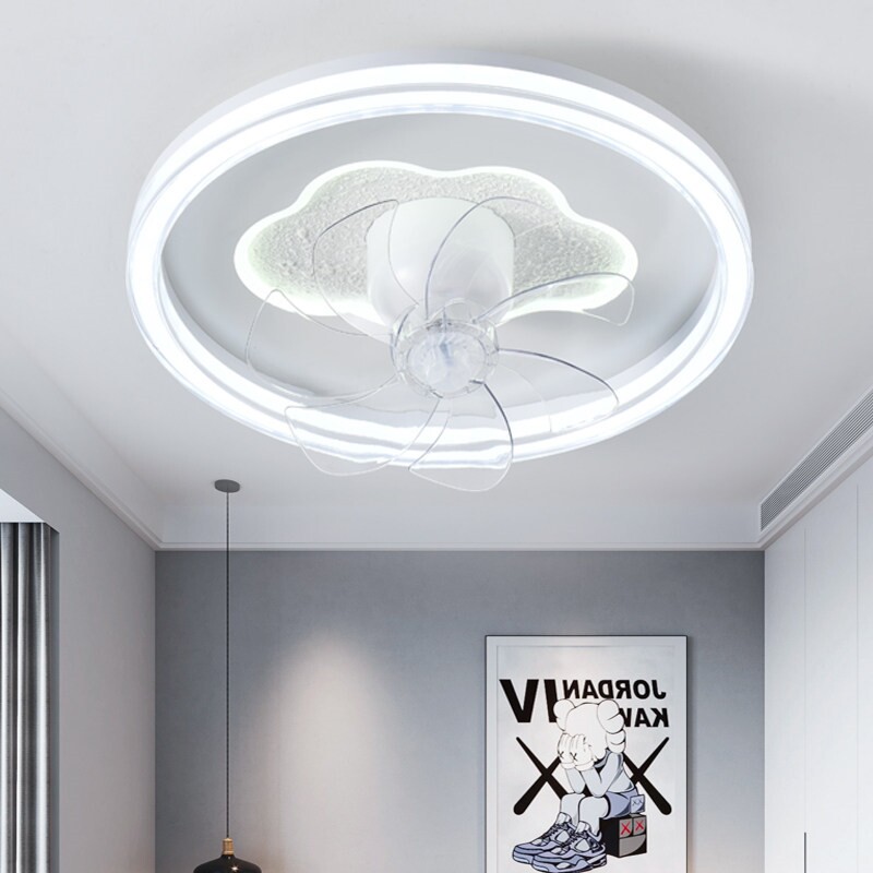 卧室风扇灯吸顶灯带吊扇一体家用约智能语音房间电风扇灯现代简
