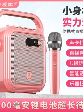 爱歌TX02网红户外k歌音箱声卡直场舞音响播唱歌智能蓝牙便携式广
