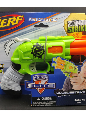 孩之宝NERF热火僵尸二炮 双击发射A8761美版橙机软弹发射器玩具枪