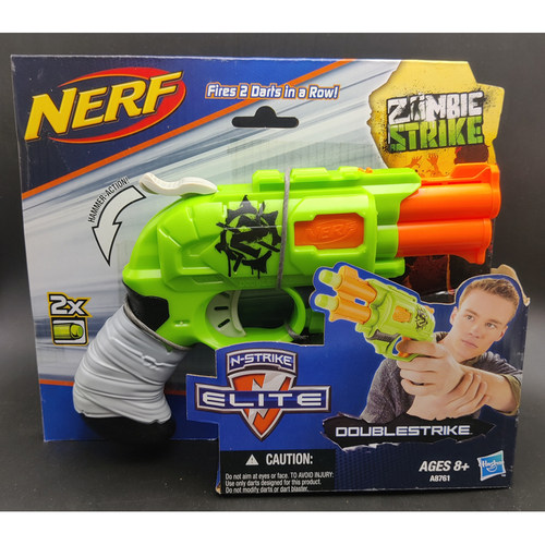 孩之宝NERF热火僵尸二炮 双击发射A8761美版橙机软弹发射器玩具枪