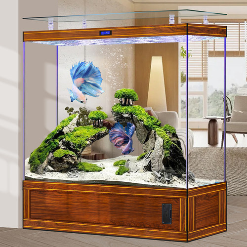 新款鱼缸水族箱屏风隔断客厅家用落地超白玻璃公司中大型过滤循环