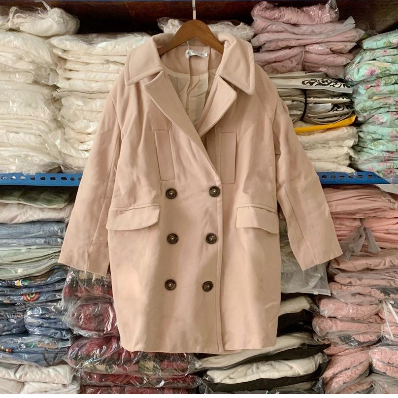 双排扣毛呢外套女2025年秋冬新款韩系宽松小个子呢子大衣休闲上衣