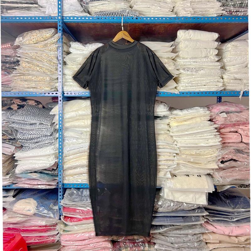 小众设计感蕾丝叠穿黑色裙女夏季纱裙帘蕾丝裙罩遮屁股连衣裙透视