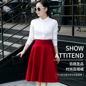高腰显瘦半身裙2025新款 薄款 中长款 伞裙百褶裙a字长裙大摆裙大码