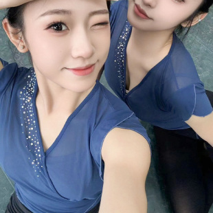 北舞上戏同款 舞蹈服女 专业古典舞基训徒手身韵纱衣练功服团服短袖