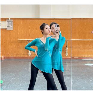 北舞同款 舞蹈服团服女 专业练功服纱衣徒手身韵基训服水钻仙气长袖