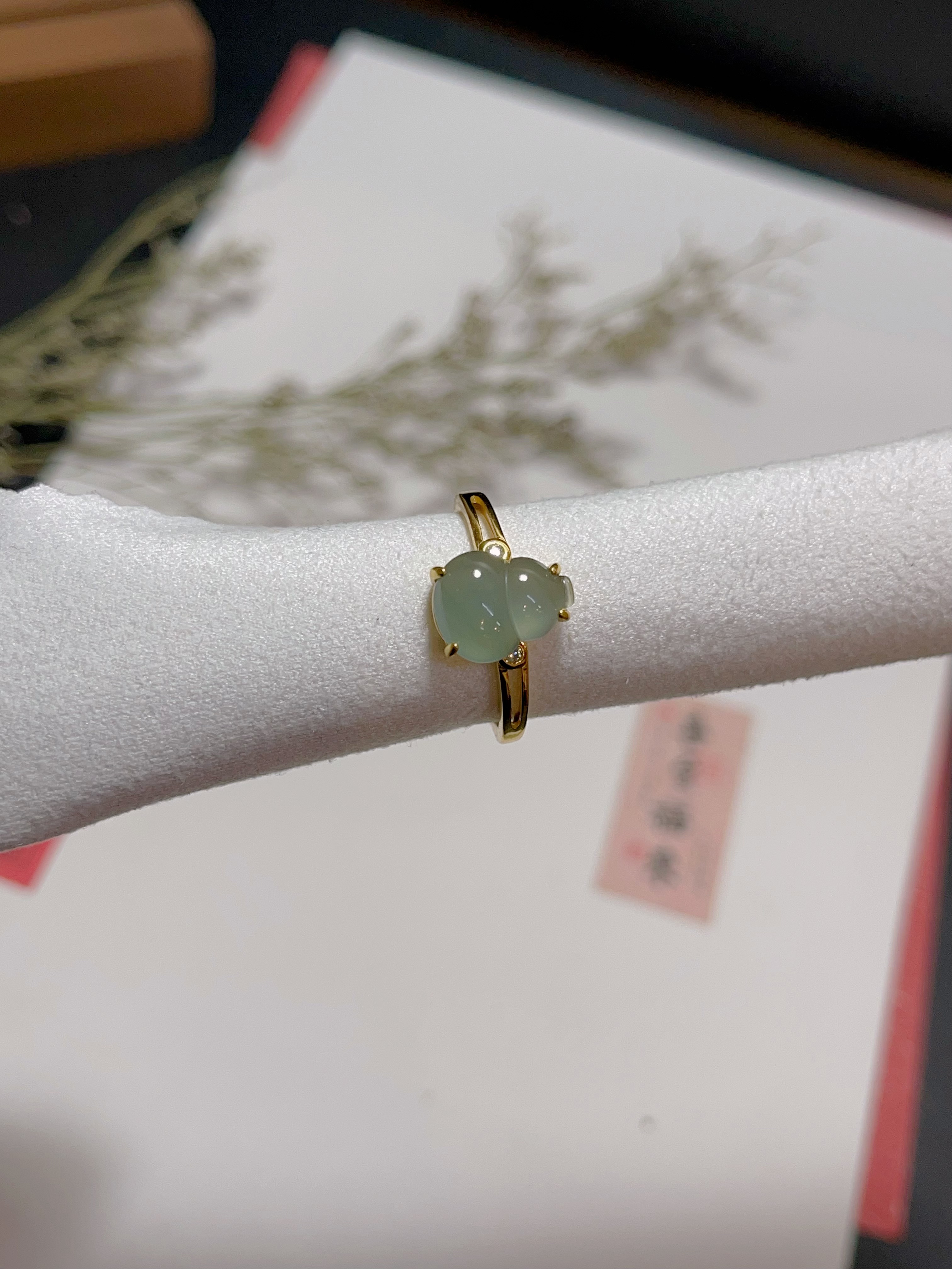 玖紫925银冰种翡翠葫芦戒指带证书送礼盒礼物推荐